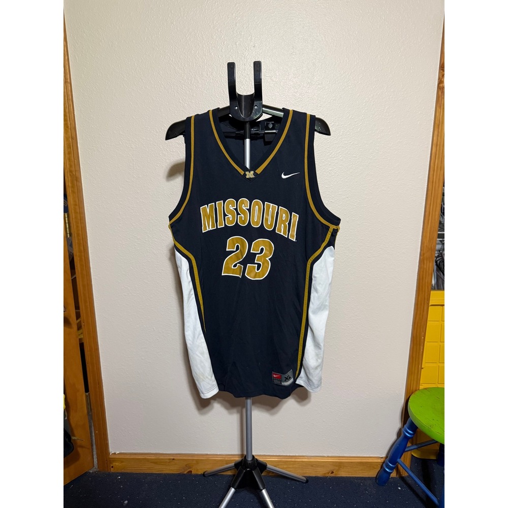 Nike‎ Missouri Tigers Basketball Jersey Mens XL Navy Blue Mizzou NCAA #23 Team